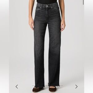 PAIGE Anessa Wide Leg Jean-VIPER BLACK DISTRESSED size 27, cropped to 28” inseam